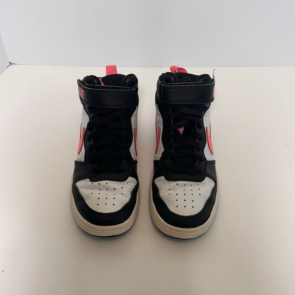 Nike Court Borough Mid 2 Sneakers Black White Pink | Youth Size 4 - Picture 9 of 14